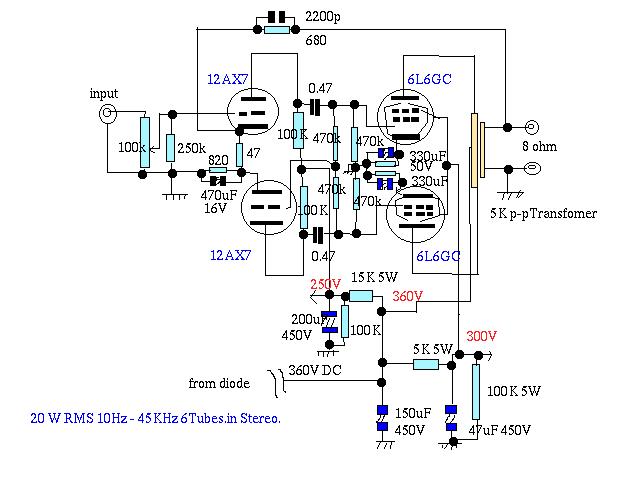 Pushpull 6l6phase Inverter Amp 4658